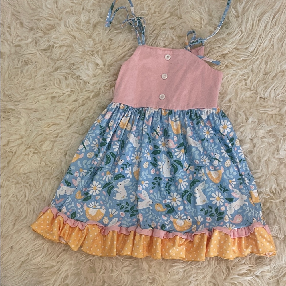 Charming Pink and Blue Kids Dress